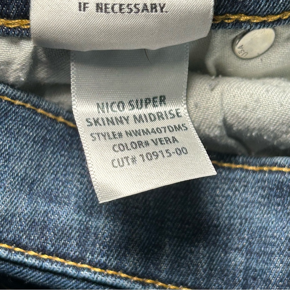 Hudson Jeans Nico Super Skinny Midrise Jean Mid / Dark Wash ‘Vera’ Size 27 - Picture 7 of 15